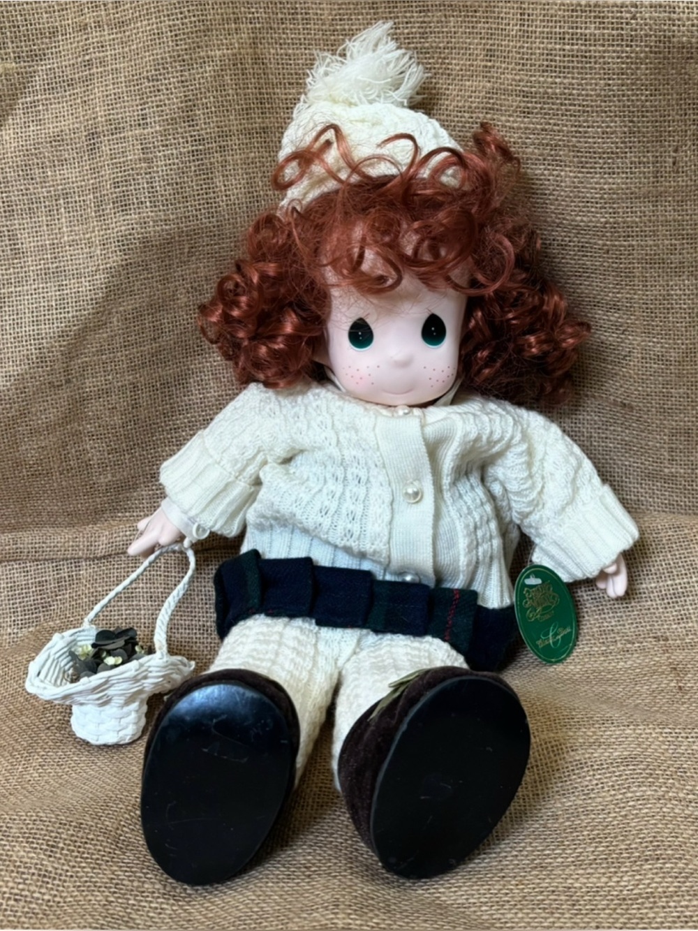 Vintage Precious Moments Bridget Doll Curly Red Hair School Girl Style Twee